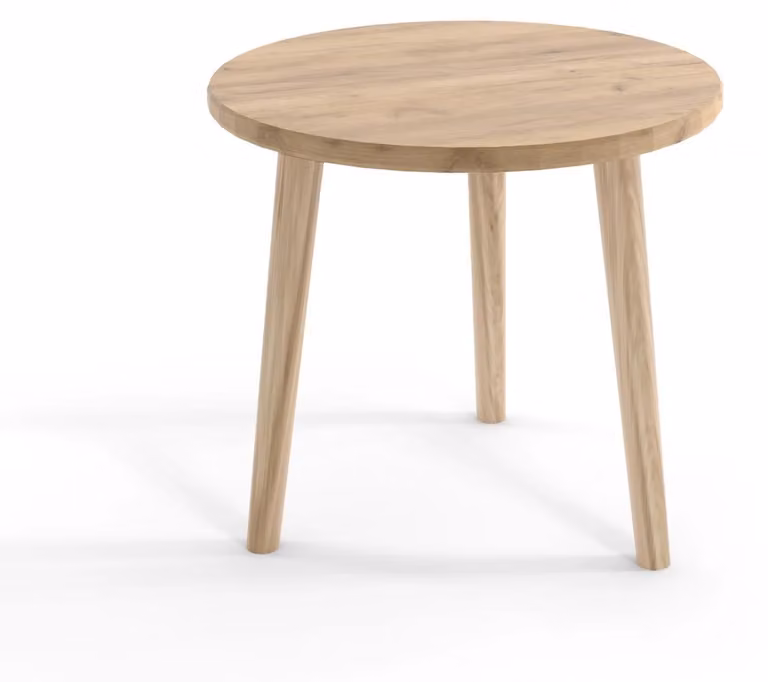 Tavolino rotondo NILSA - rovere artigianale oro/marrone
