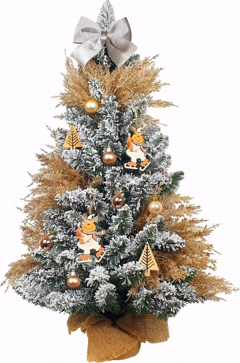 Albero di Natale artificiale decorato REGALI DELLA RENNA 60 cm con illuminazione a LED IN VASO