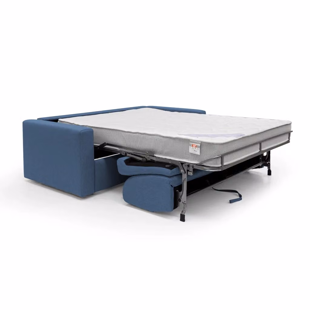 Divano letto matrimoniale Kansas Divani.Store blu con struttura imbottita e tessuto impermeabile L: 192 cm – 2