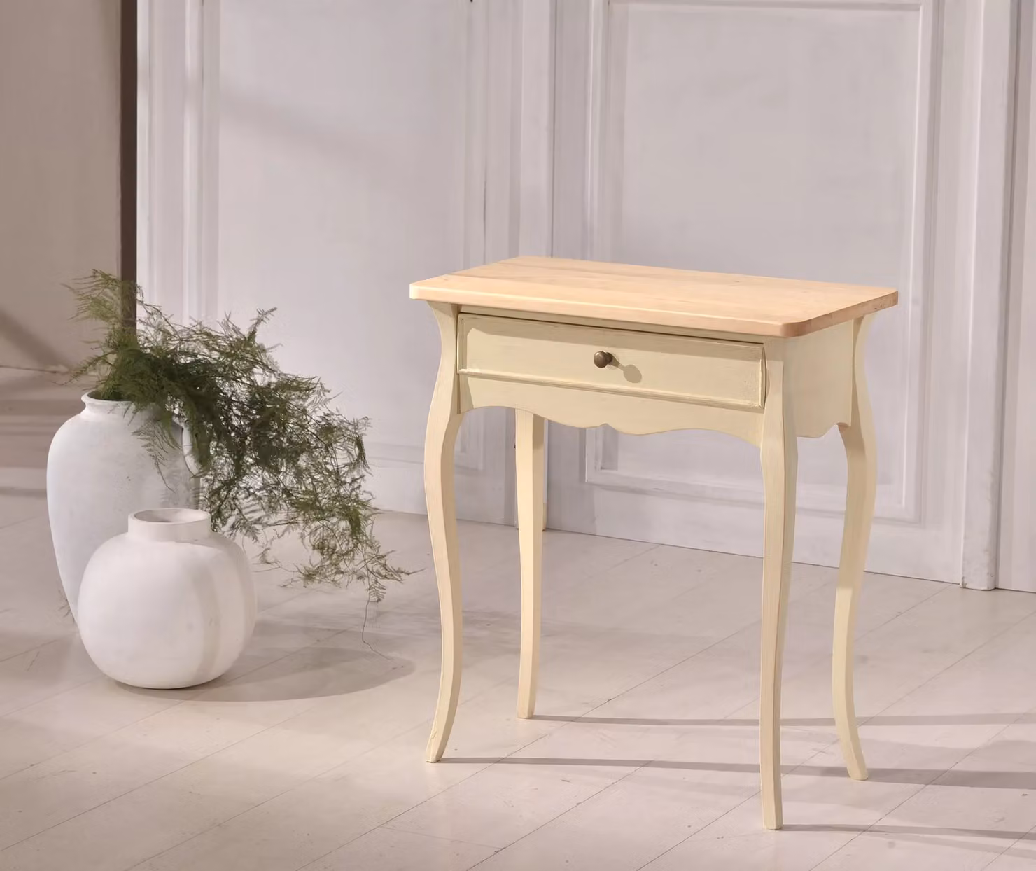 Consolle bicolore in legno laccato bianco e beige Mobili 2G L: 62 cm, P: 31 cm, H: 70 cm – 2