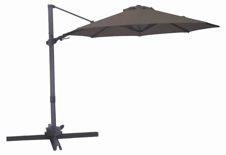 AXI Solis Ombrellone decentrato rotondo Ø 300 cm, antracite/taupe | Per giardino / Terrazza con struttura verniciata a polvere | Base a croce e
