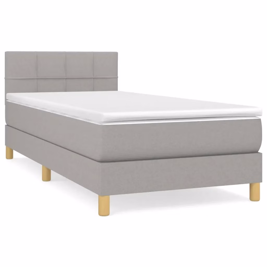 Letto Ibrido con Giroletto a Molle e Materasso vidaXL Grigio Chiaro e Bianco L/P/H: 80 x 200 x 4 cm – 2
