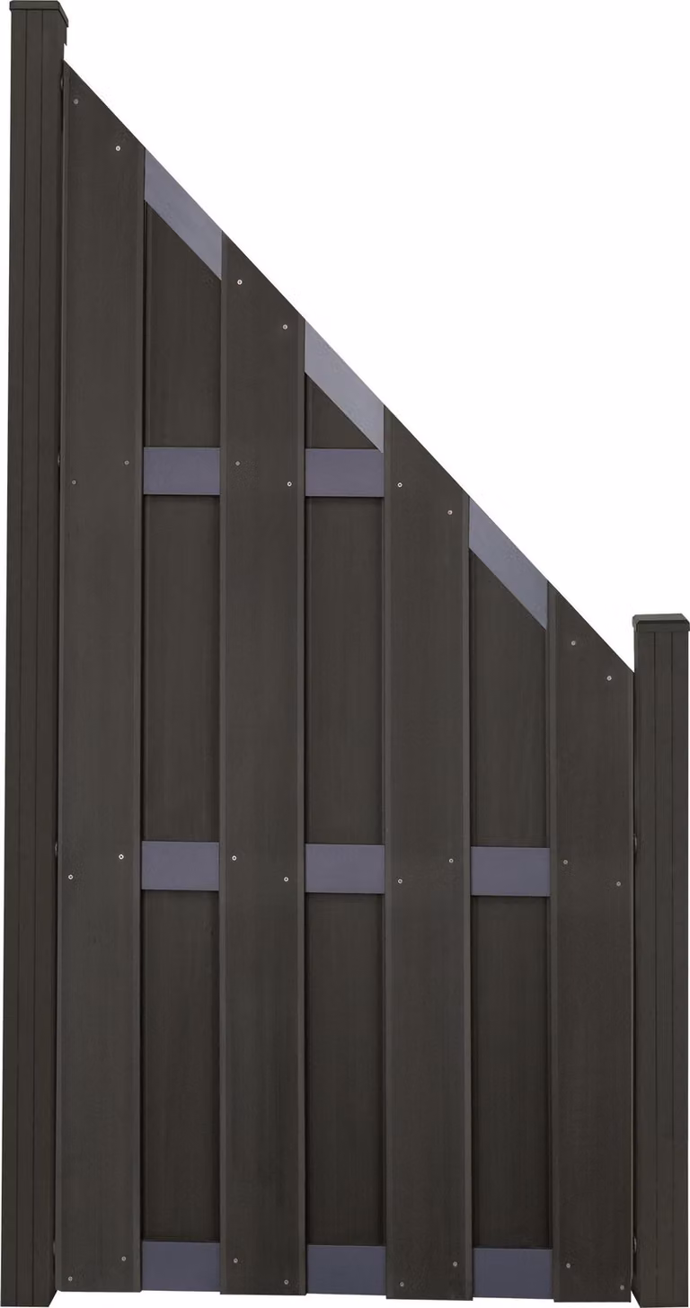 Recinzione prefabbricata GroJa smussata 84,3 x 180/90 x 3,2 cm Traverse antracite DB703