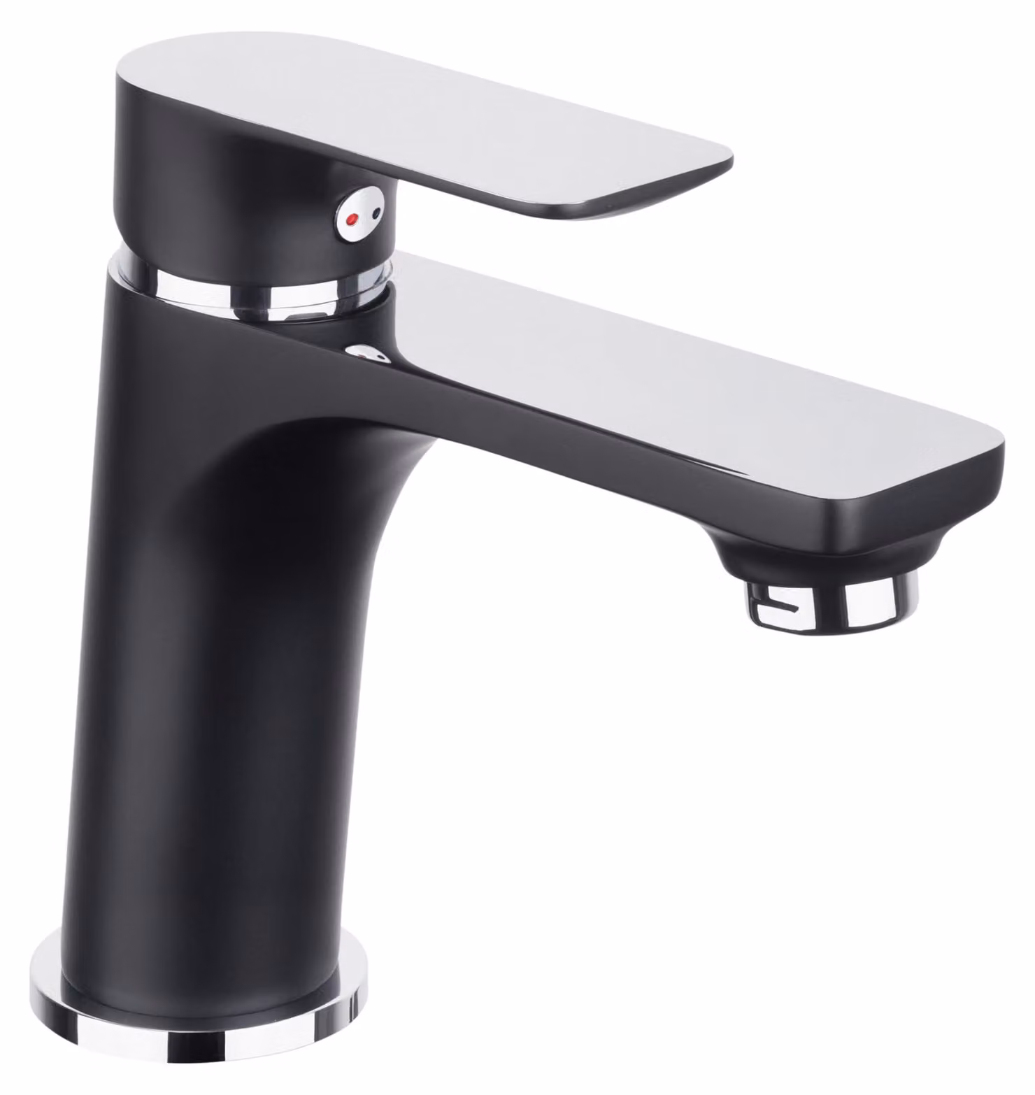 Miscelatore monocomando nero opaco per lavabo, con un foro