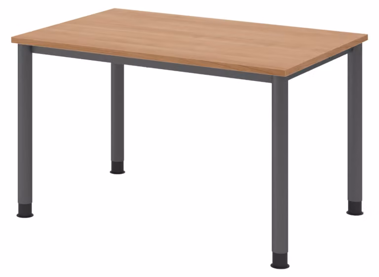 Scrivania bümö Serie H - Dimensioni: 120 x 80 cm, struttura: grafite, finitura: noce