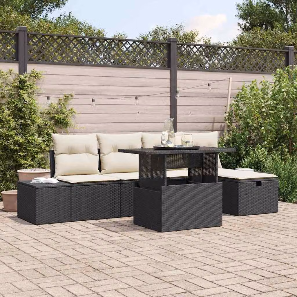 Maison Exclusive - Set da giardino con divano, 6 pezzi, in rattan sintetico
