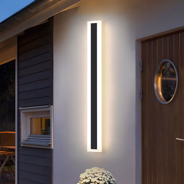 Lampada a LED da parete, 80 cm, 16W, grado di protezione IP65, 4000K, colore nero