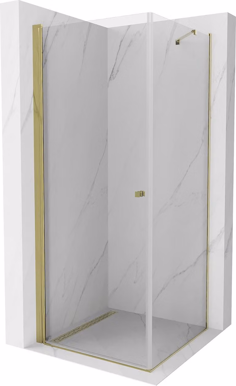 Mexen Pretoria cabina doccia apribile 90 x 90 cm, trasparente, oro - 852-090-090-50-00