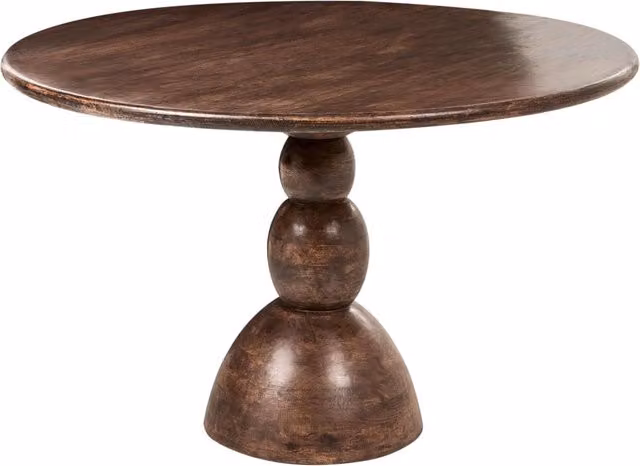 Tavolo da pranzo marrone scuro Base e gambe in legno di mango 120 cm Piano moderno