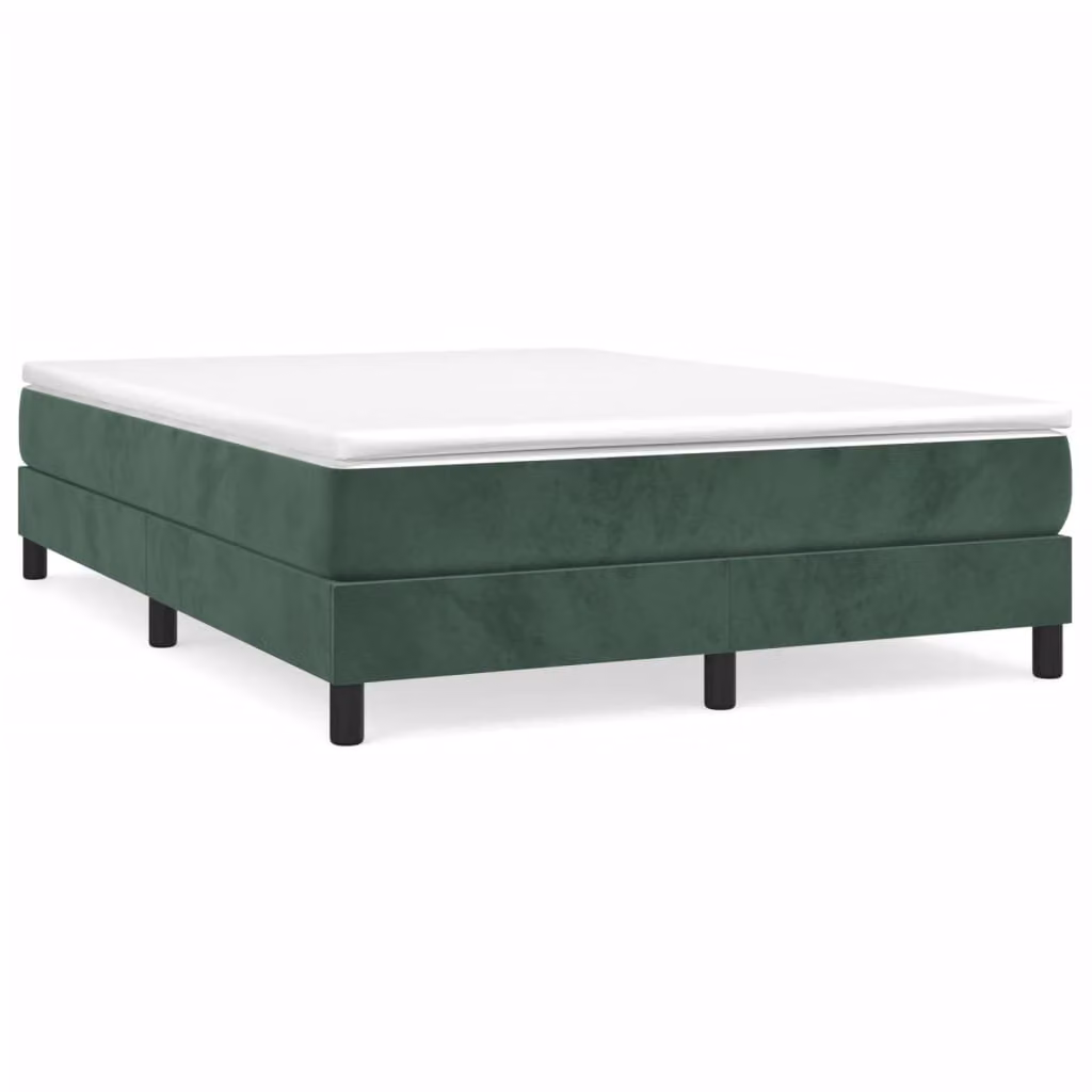 Struttura Letto a Rete a Molle Verde Scuro 140x190 cm in Velluto