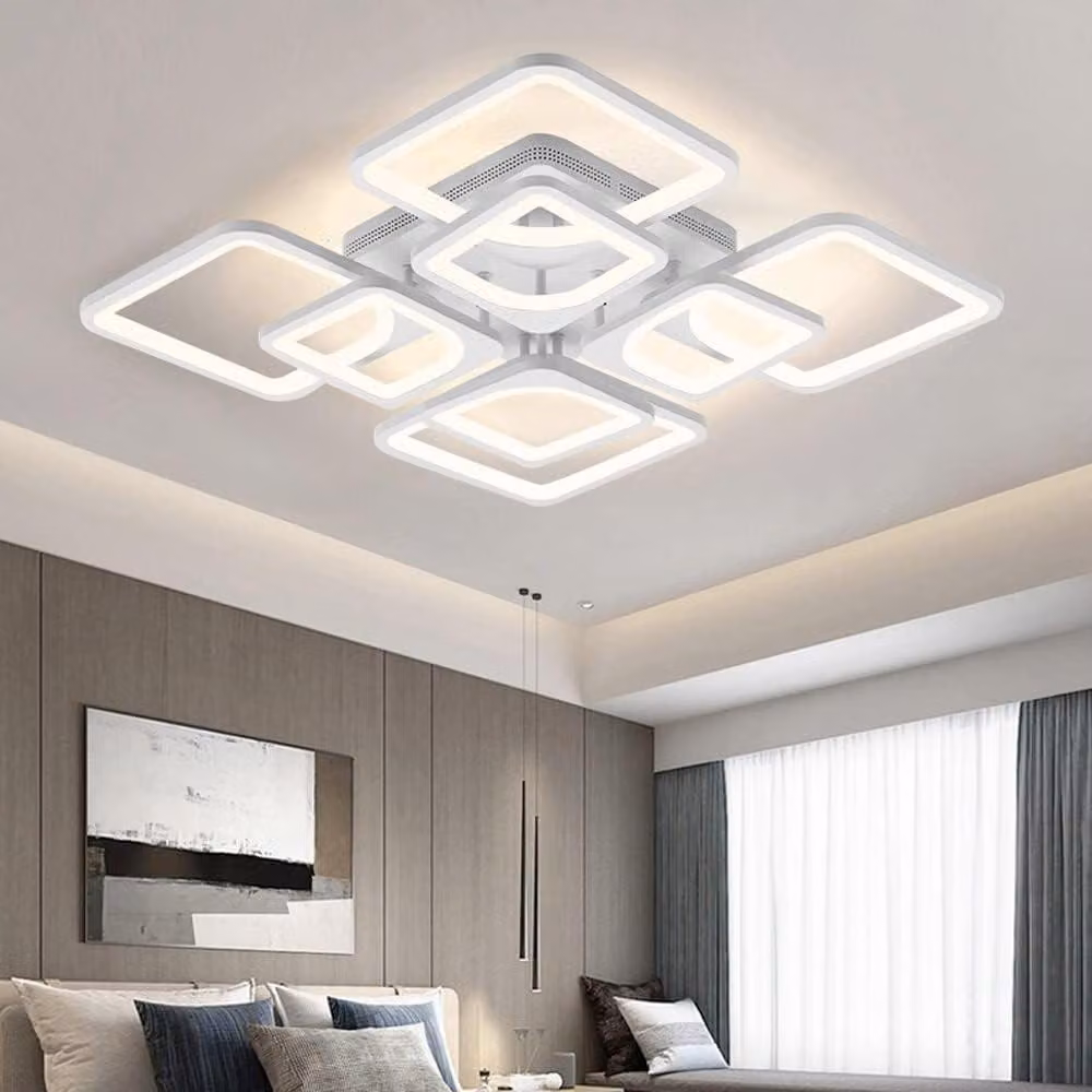 Lampada a soffitto LED quadrata - 80W, luce bianca - Dimmerabile - Acrilico e ferro - Illuminazione moderna
