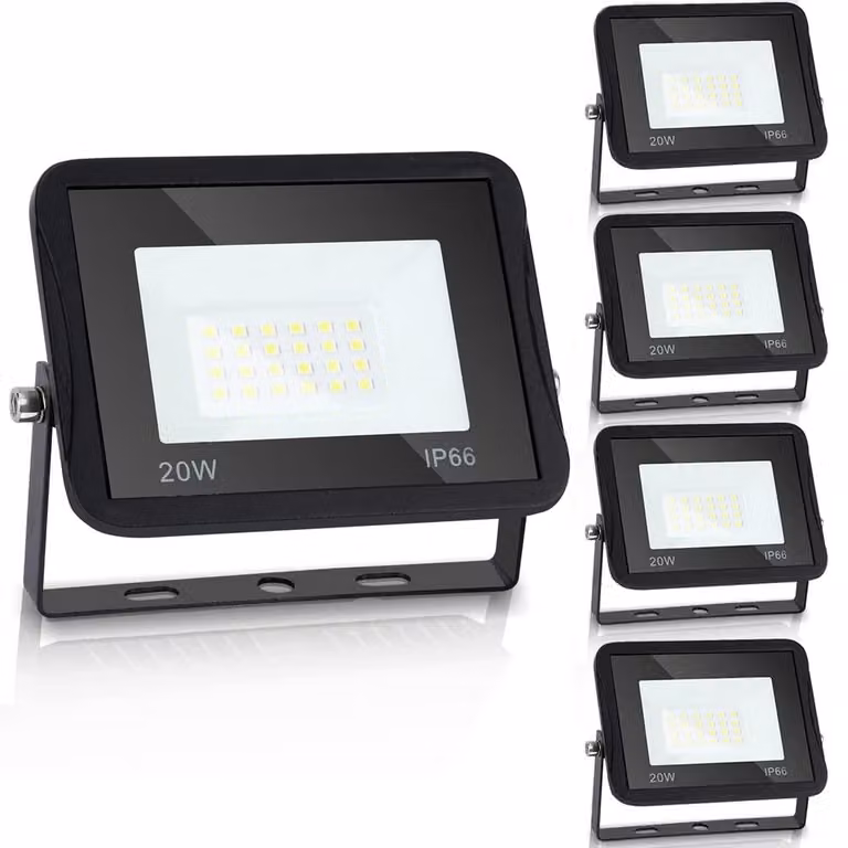 Faretto LED da esterno, 5x20W, 1700 lumen, 6000K, grado di protezione IP66, luce bianca fredda