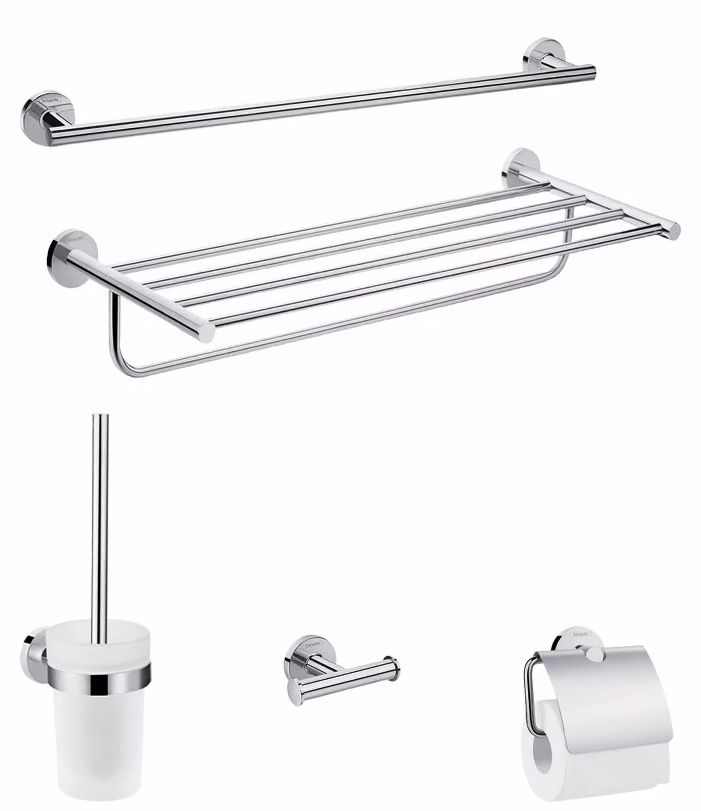 hansgrohe Logis UNIVERSAL Set daccessoires de salle de bain, 5 pièces, chrome, 41728000, 41728000