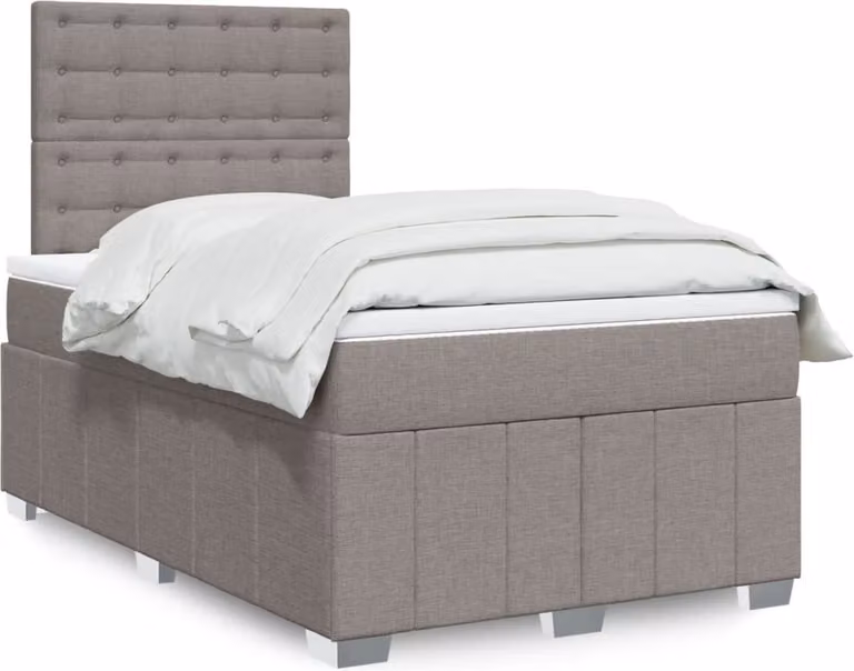 Maison Exclusive - Letto boxspring con materasso Taupe 120x190 cm Tessuto