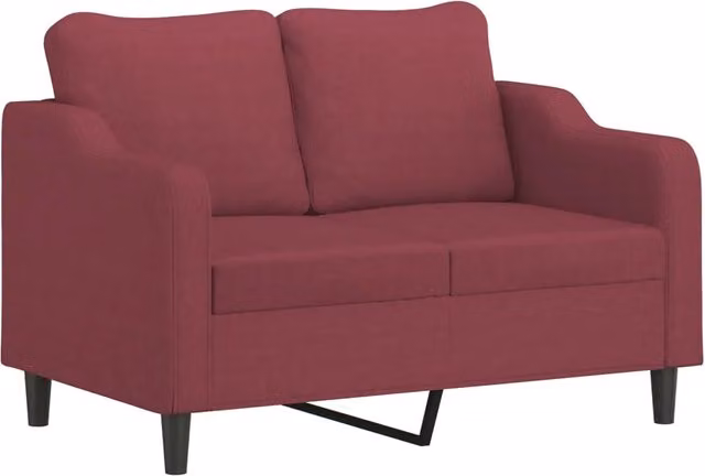 Divano | Divano da soggiorno | Sofa a 2 Posti Rosso Vino 120 cm in Tessuto