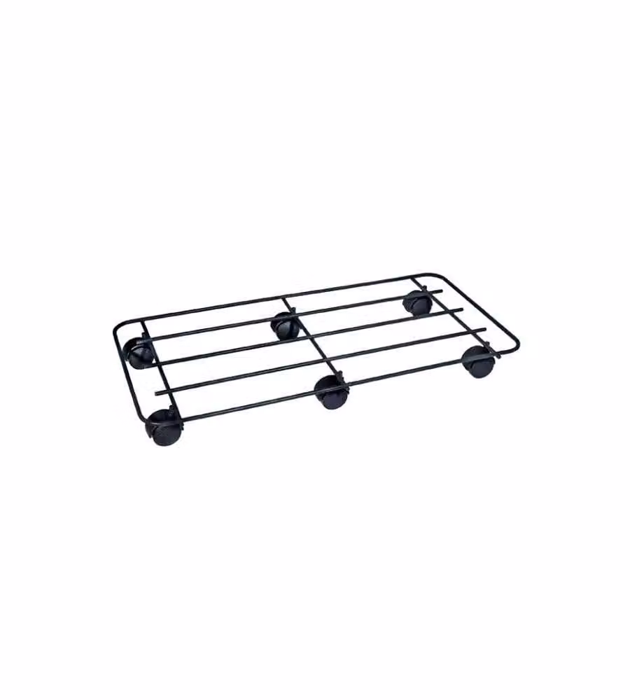 Portavaso Ruote Rettangolare Nero 94X37 Buzzi