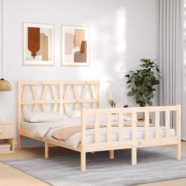 Struttura Letto Giroletto in Legno Massello di Pino Design Mania L/P/H: 200 x 140 x 100 cm
