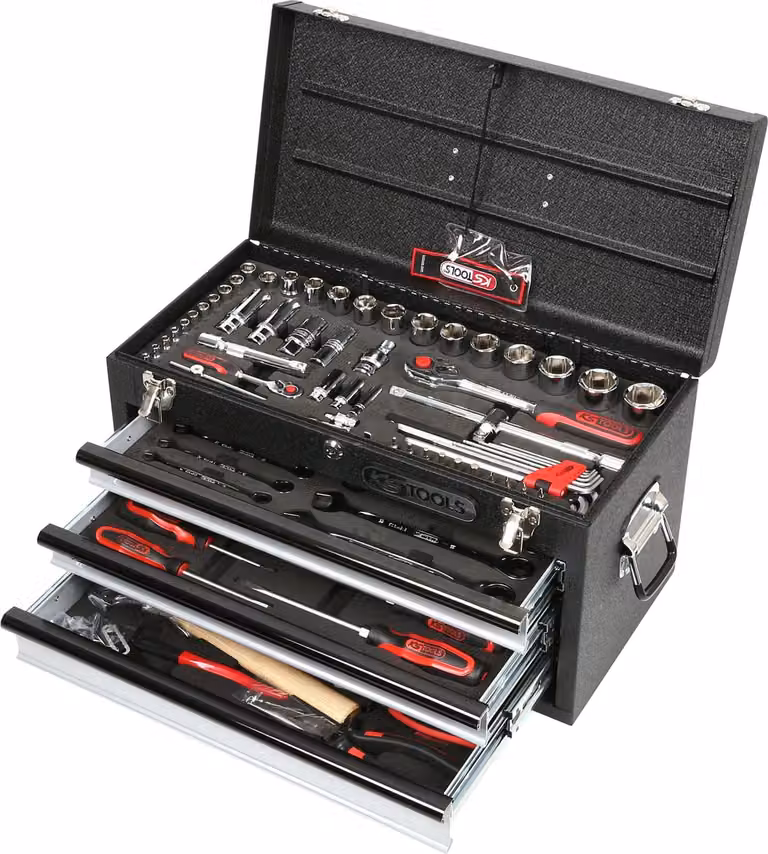 KS TOOLS 1/4"+1/2" CHROMEplus set di utensili universali 99 pz. GEAR - 918.0100