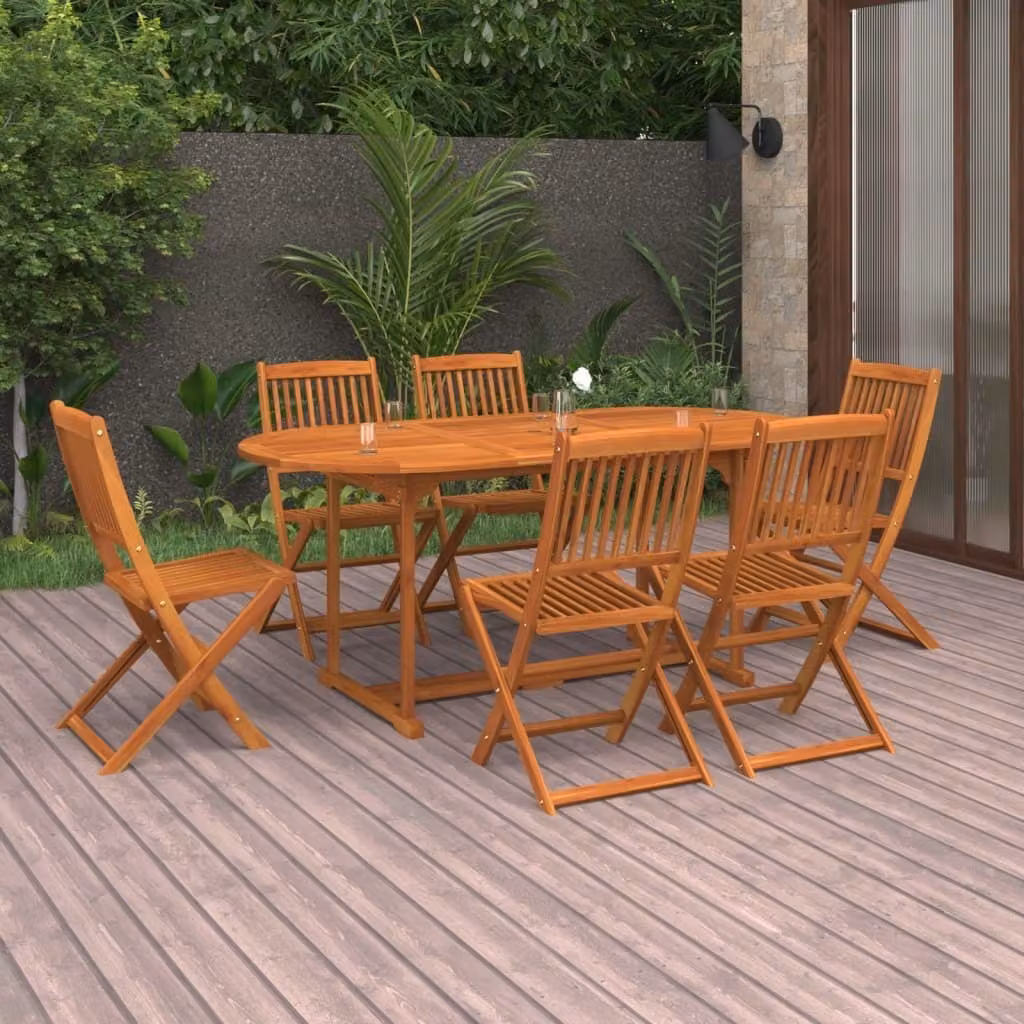Maison Exclusive - Set da pranzo da giardino 7 pezzi 180x90x75 cm in legno massello di acacia