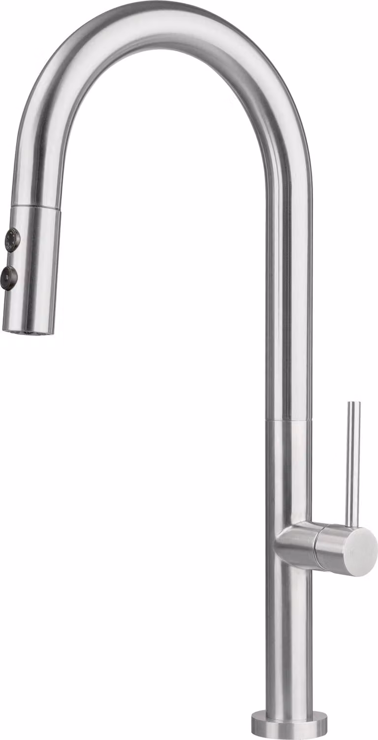 Kitchen faucet with pull-out spout - 2 types of spray