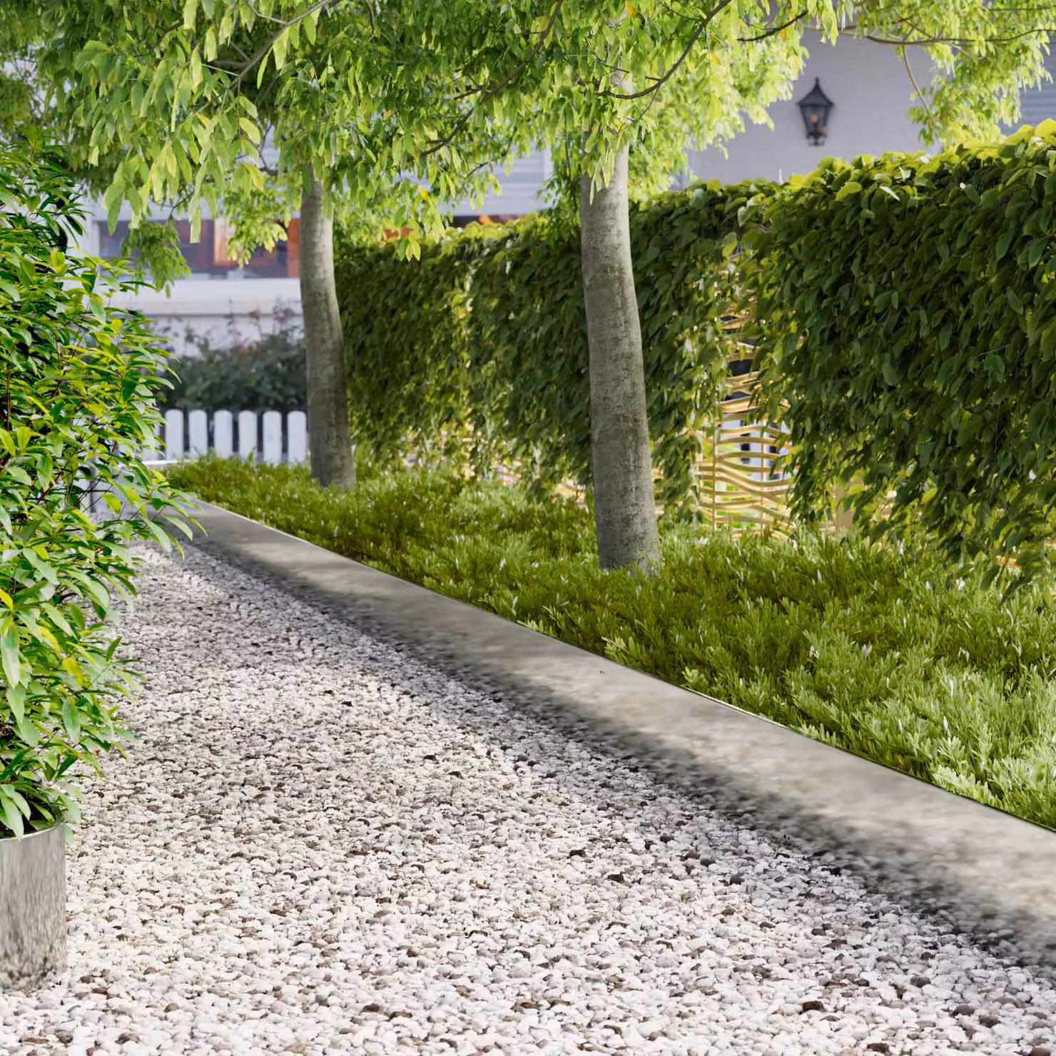 Set di 20 bordure per prato vidaXL in acciaio color argento, 103 x 30 cm