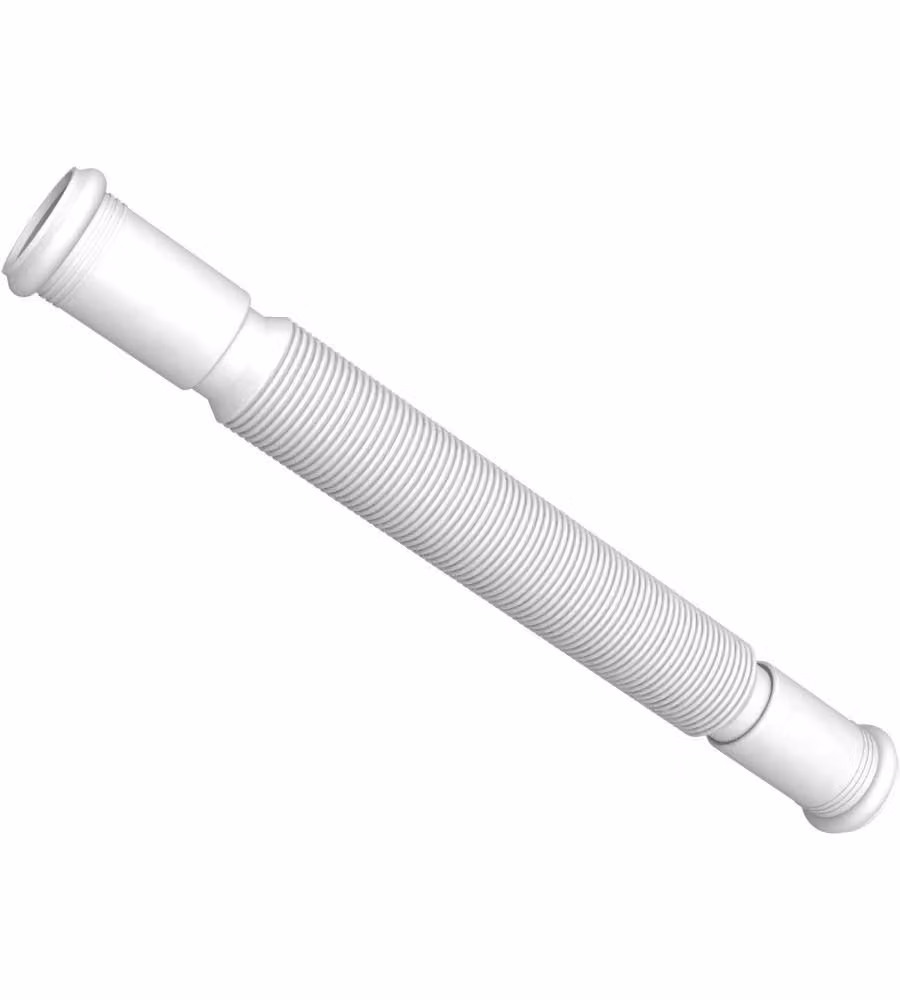 IDRO-BRIC Tubo Flessibile ABS 40mm Bianco con O-ring Doppio Manicotto