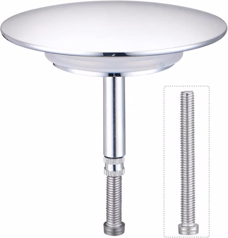 Tappo regolabile per vasca da bagno, diametro 72 mm, con doppia guarnizione, adatto per vasche standard