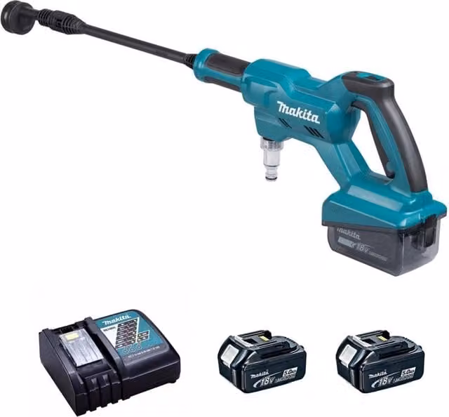 Idropulitrice a batteria Makita LXT DHW180RT2-SK con 2 batterie da 5,0 Ah e caricabatterie rapido DC18RC