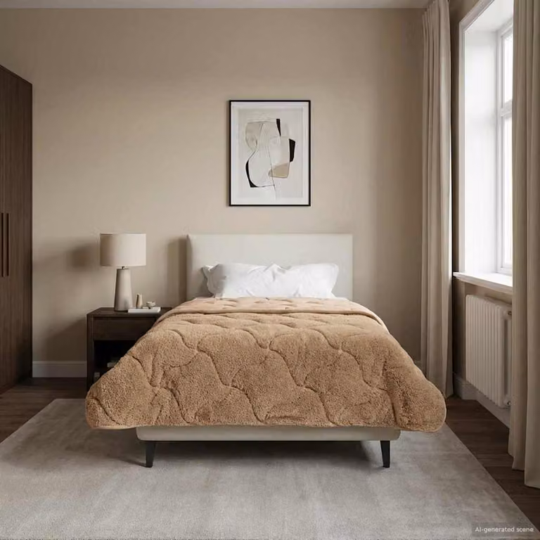 Piumino estivo reversibile vidaXL in microfibra traspirante, colore tortora/beige, L: 140 cm x P: 220 cm