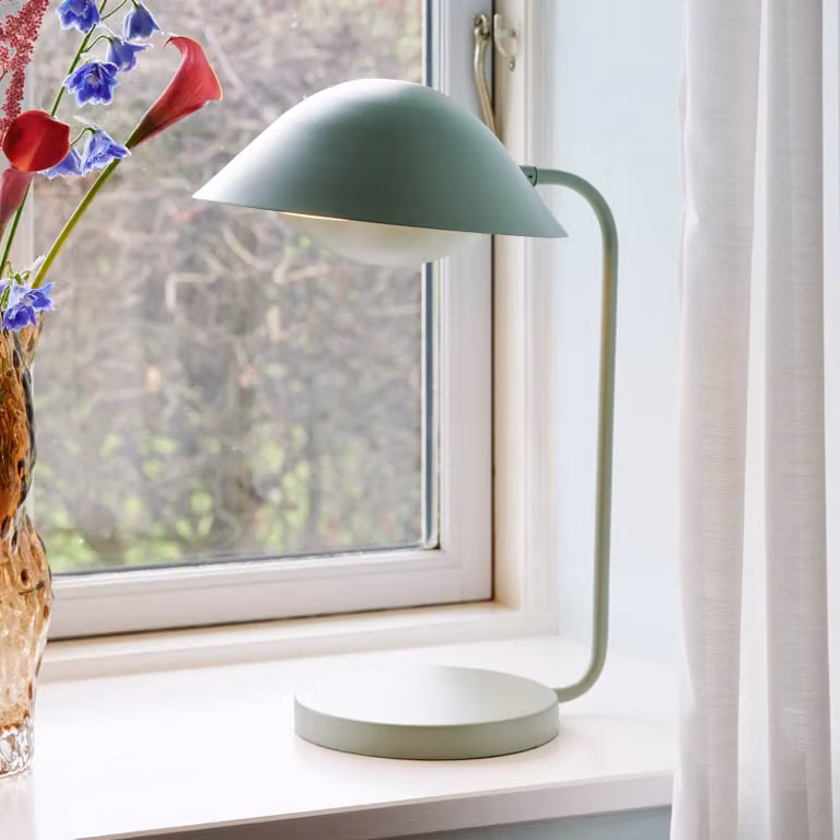 Nordlux Lampada da tavolo Freya, Verde, Soggiorno / Sala da pranzo, Metallo, Lampada da tavolo