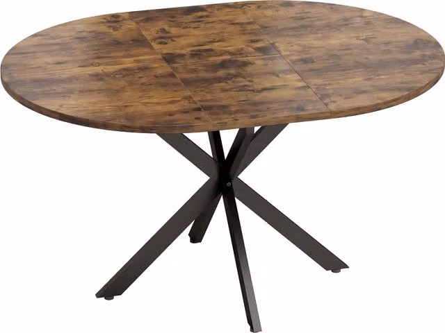Tavolo da pranzo allungabile HOMCOM per 4-6 persone con prolunga a farfalla e base a X, colore marrone rustico