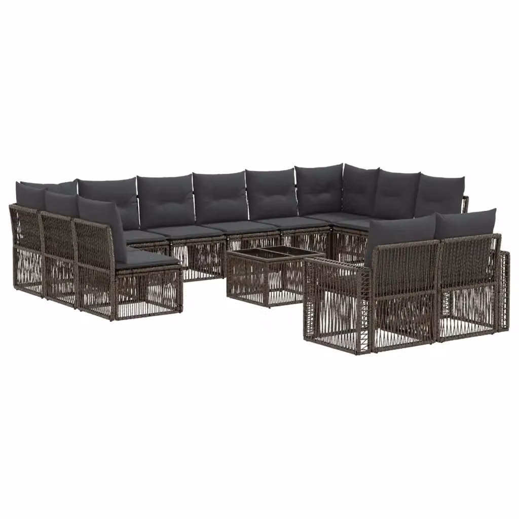 Set Divano da Giardino a L vidaXL in Polyrattan con Tavolino e Cuscini, Grigio e Antracite – 2