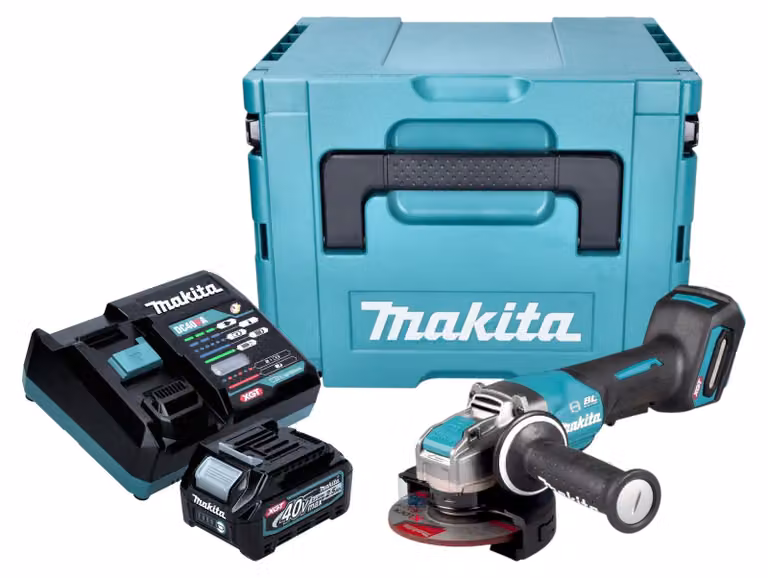 Makita GA 047 GD101 Smerigliatrice angolare a batteria 40 V max. 125 mm X-LOCK Brushless + 1x batteria ricaricabile 2,5 Ah + caricabatterie + Makpac