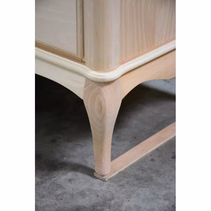 Cassettiera classica con 6 cassetti in legno grezzo Mobili 2G L: 141 cm, P: 47 cm, H: 90 cm – 3