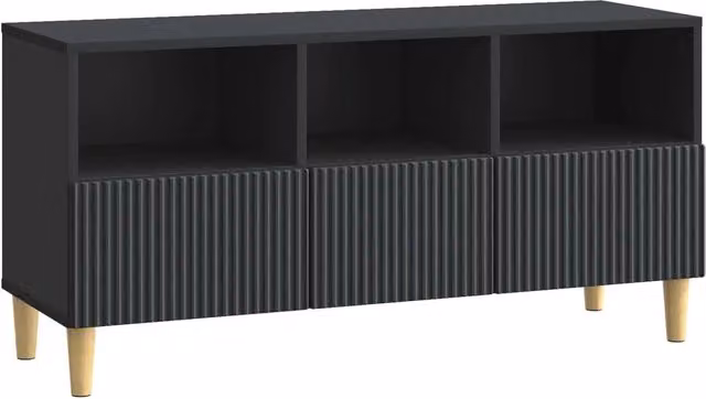 Mobile TV e Credenza Moderno Design In Nero in Legno MDF L: 102 cm, P: 34,5 cm, H: 50 cm – 1