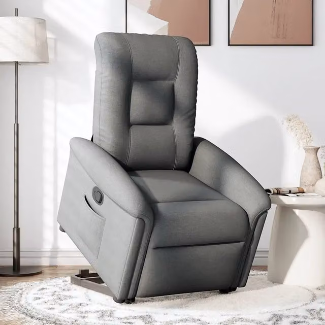 Poltrona Alzapersona Reclinabile vidaXL Grigia con Assistenza Elettrica e Braccioli – 1