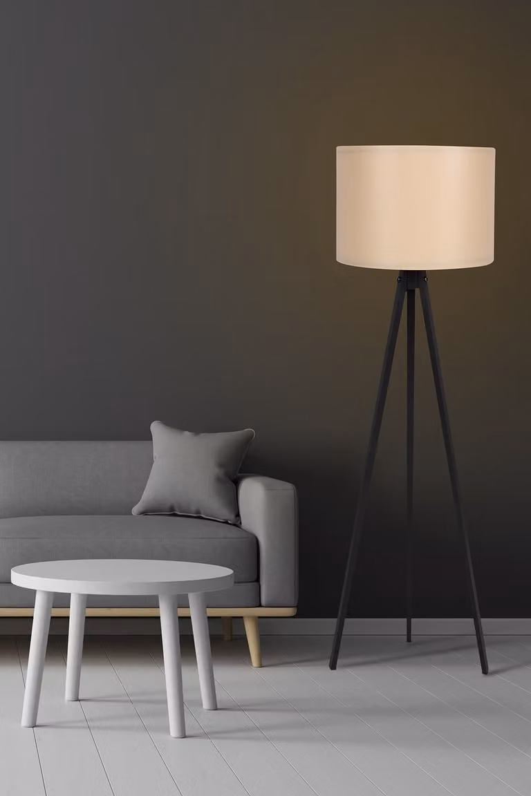 Opviq, 115, lampada da terra, crema, 38 x 145 x 38 cm