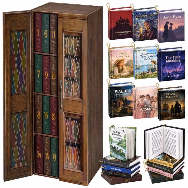 Calendario dell'Avvento 2026 con mini-libri – 24 opere di letteratura mondiale