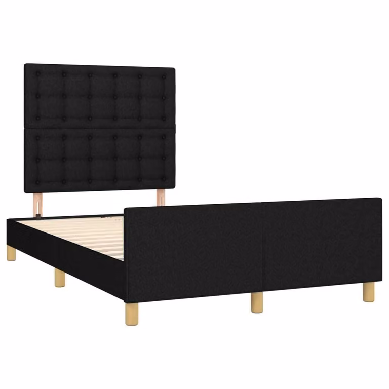 Giroletto senza Materasso Nero 120x200 cm Tessuto