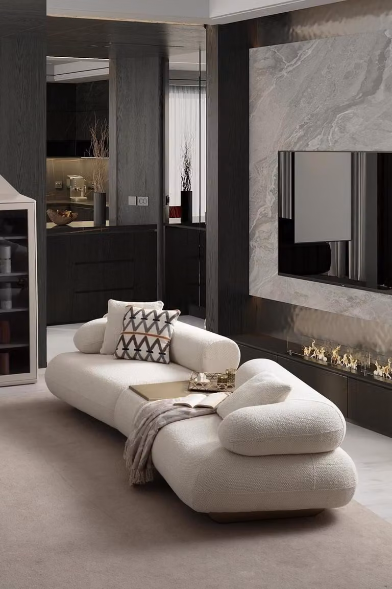 Luxuriöser Beiger Viersitzer Moderne Sitzcouch Luxus Sofa