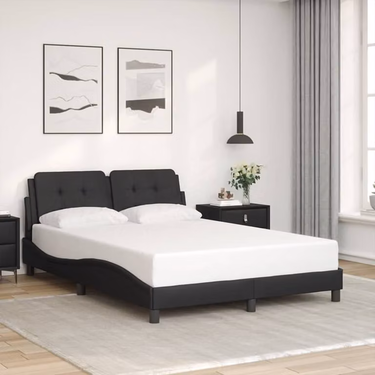 Giroletto senza materasso Zadar vidaXL in similpelle nera L/P/H: 200 x 120 x 74,5 cm