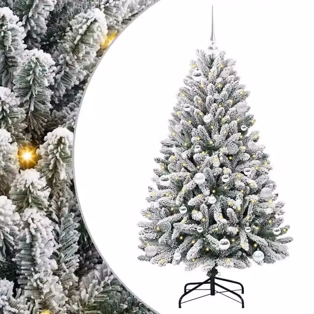 Albero di Natale | Decorazioni natalizie artificiale con 150 LED Verde e Bianco 150 cm