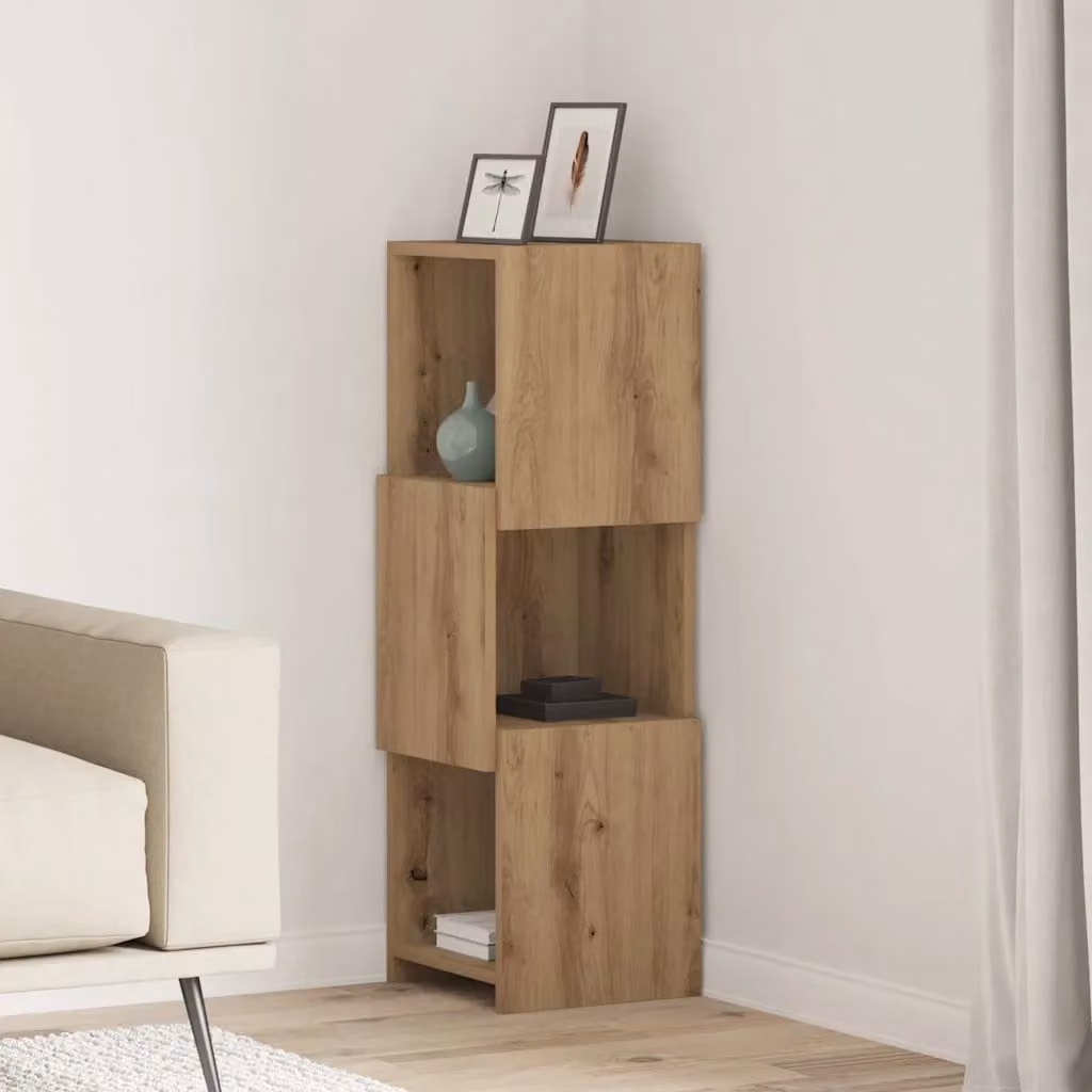 Mobile angolare vidaXL in legno ingegnerizzato marrone per soggiorno L/P/H: 30,5 x 30 x 95 cm