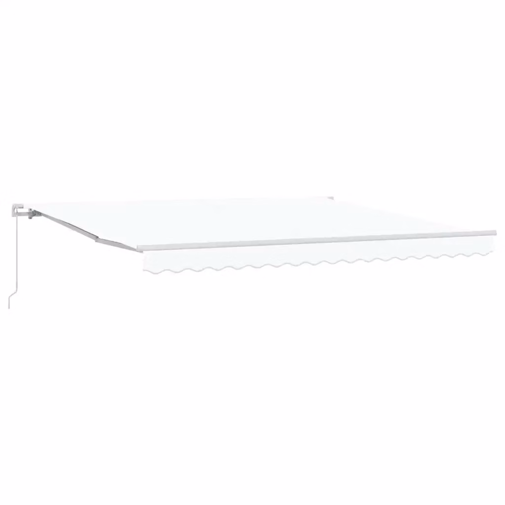 Tenda retrattile vidaXL in alluminio e poliestere bianca con bracci pieghevoli e manovella, L 400 x P 350 x H 165 cm – 2