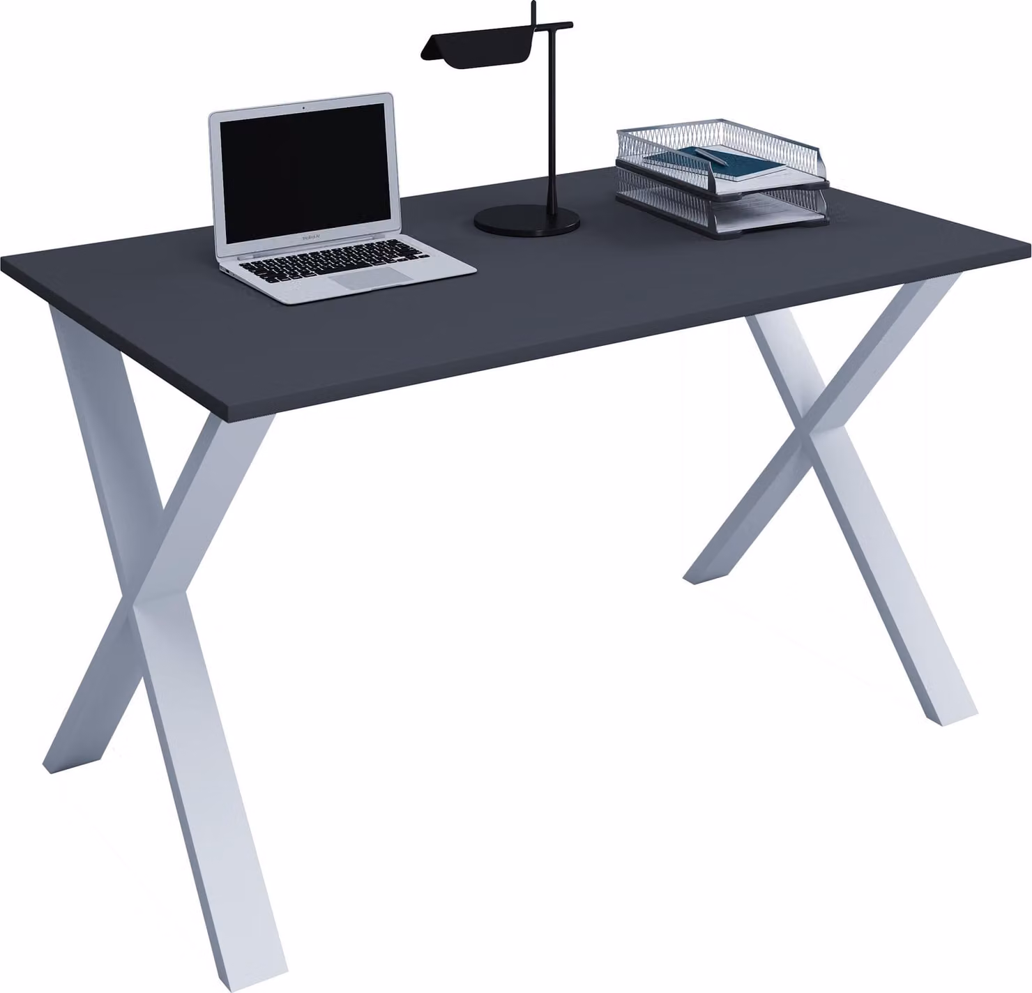 Scrivania in legno | H. 76 x W. 140 x T. 80 cm | Tavolo per computer semplice | piedini in metallo di alta qualità | Tavolo da lavoro | Mobili da ufficio - Lona X