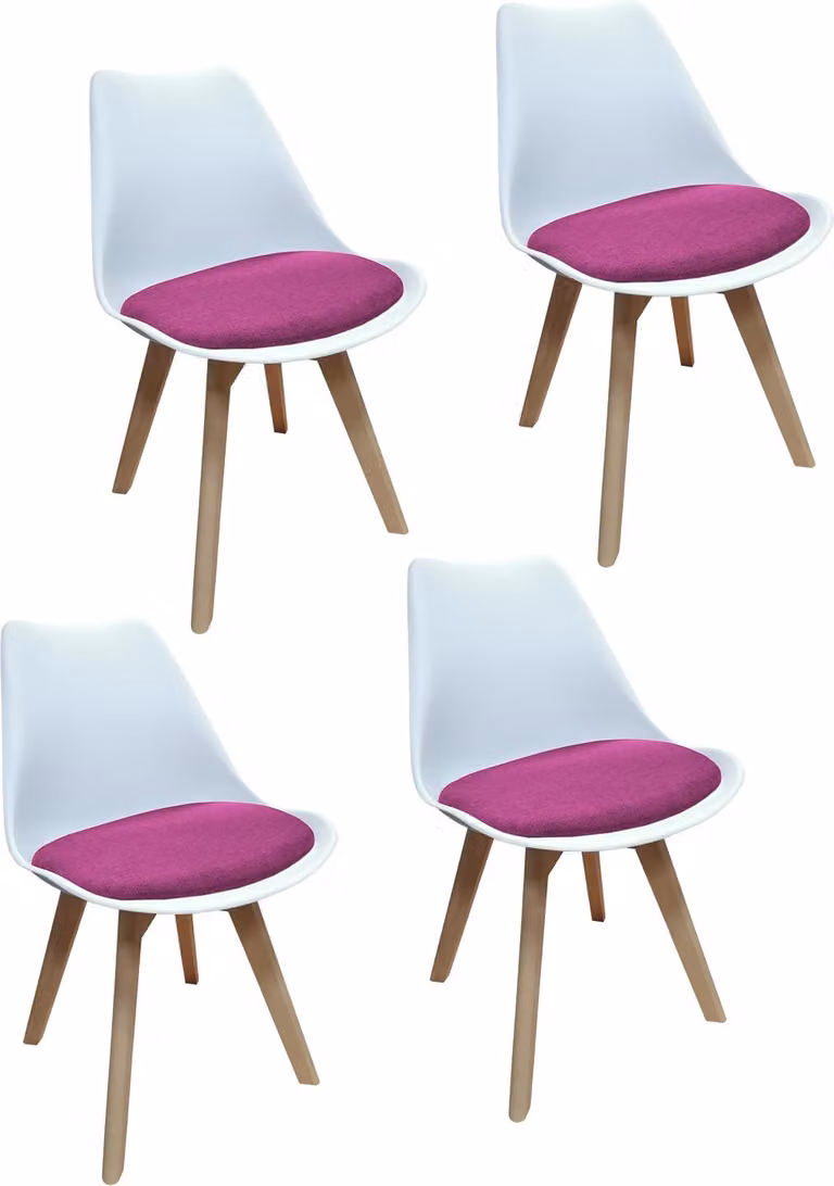 Set di 4 sedie Atlanta in tessuto intrecciato