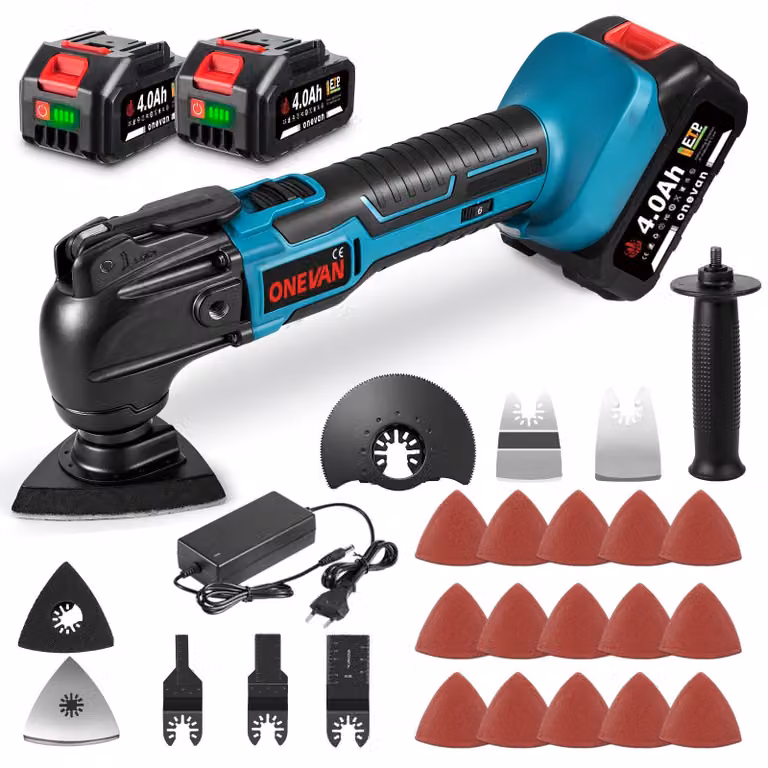 Attrezzo multifunzione a batteria, completo di 2 batterie e 22 accessori