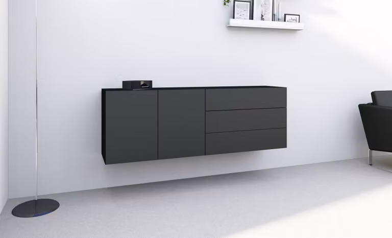 Comò, pensile "Sophia" 152 cm 3SK, nero opaco