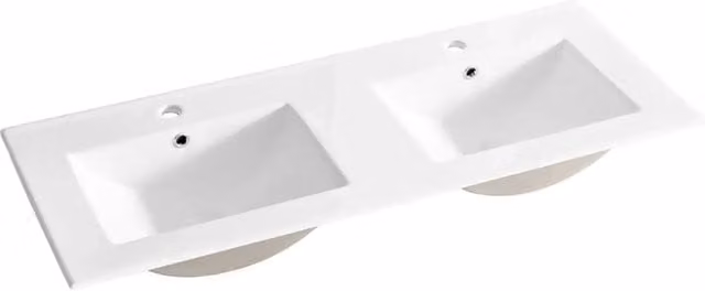 Lavabo da incasso AXIS 120 cm doppio lavabo in ceramica bianco brillante design