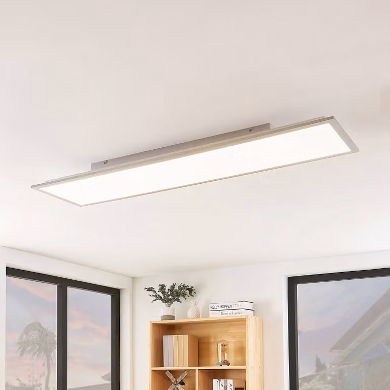Pannello LED Lindby Stenley, CCT, 120 cm x 30 cm, dimmerabile Stenley Lindby,, Bianco / Opale, Cucina, Plastica, Moderno, Pannello LED